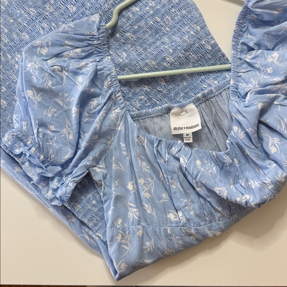 Skylar + Madison Light Blue Floral Blouse - Picture 1 of 12